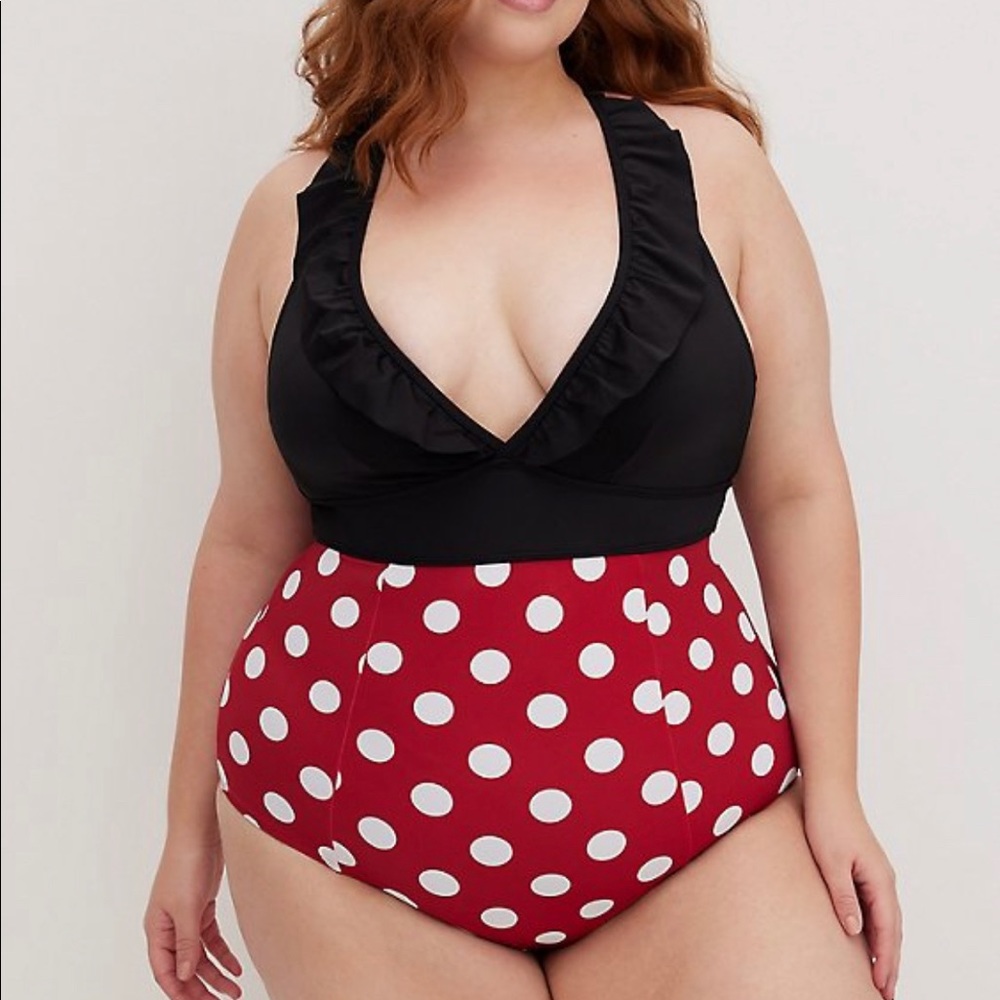 TORRID RUFFLED ONE-PIECE SWIMSUIT - DISNEY MINNIE MOUSE SIZE 4!